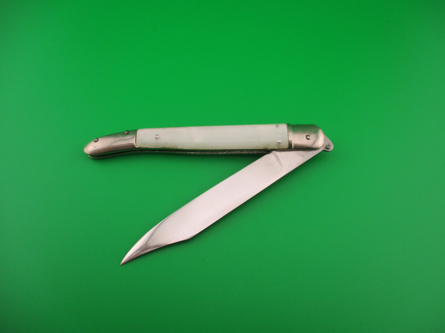 Toledo INOX 21cm Spanish Toothpick Vintage Lever automatic knife w Imitation Pearl scales