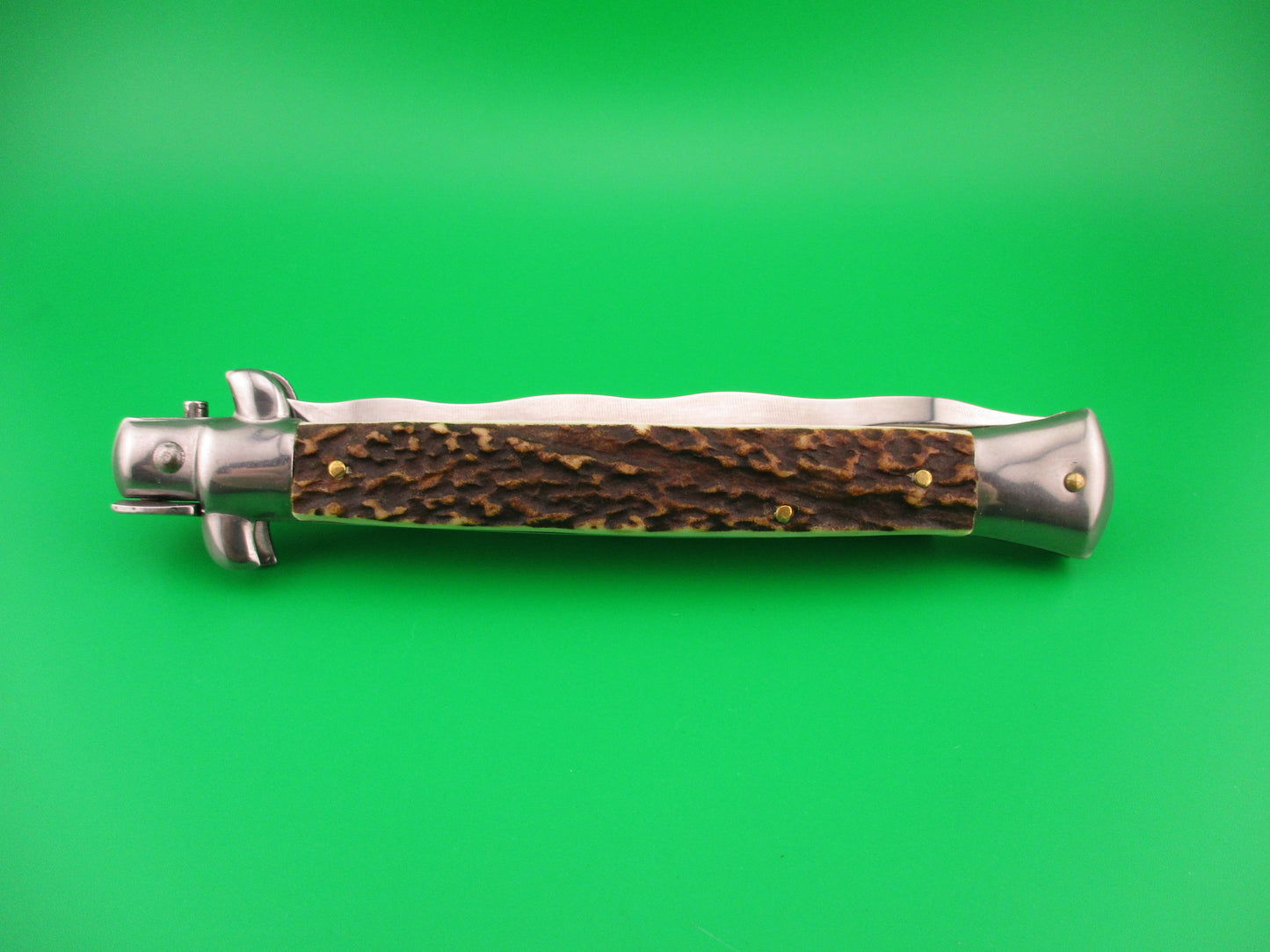 FRANK B ITALY 28cm Italian Picklock Stag KRIS blade automatic knife Bullet safety