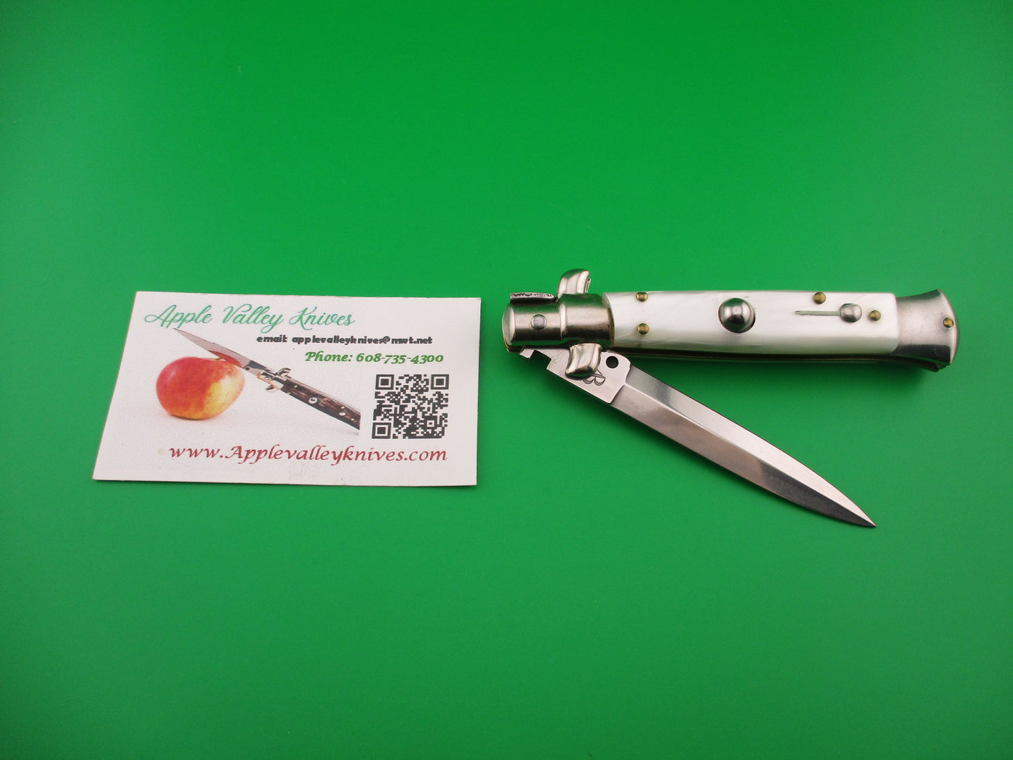 z AB STILETTO ITALY 20cm Italian Swivel bolster Pearlex vintage automatic knife