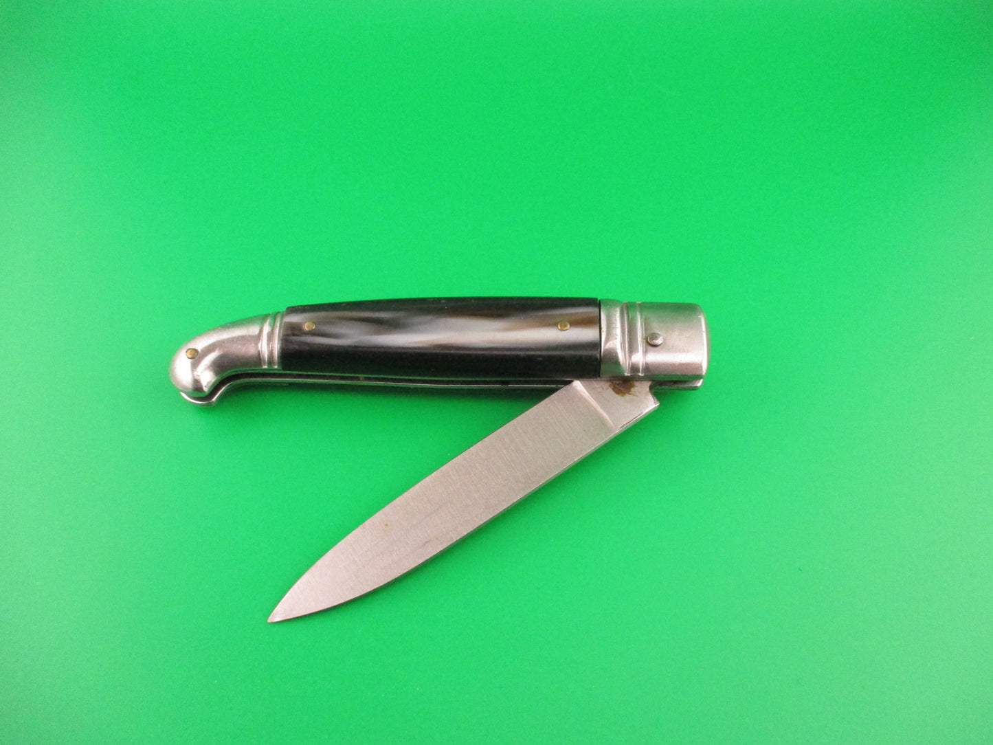 HOMEIJ ROSTFREI 20cm Italian Birds Head Lever Horn Vintage automatic knife