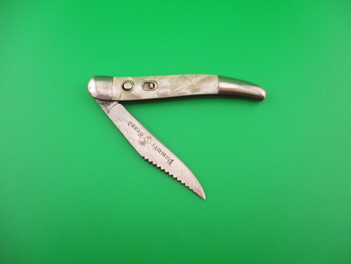 Hammer Brand Imperial Toothpick Fisherman's Switchblade knife w/ blade etch