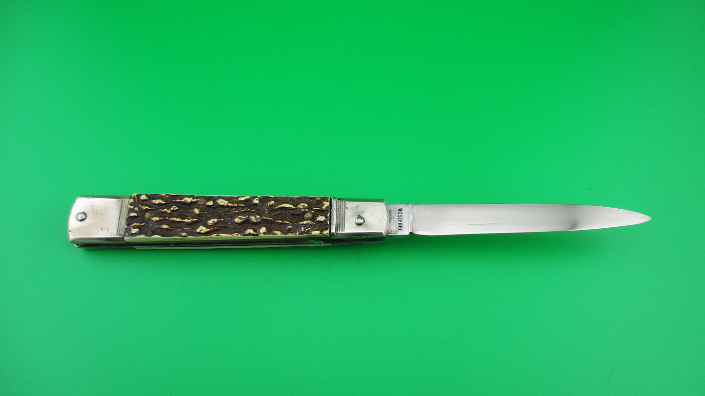 HUBERTUS SOLINGEN ROSTFREI 11cm German Slimline lever switchblade stamped