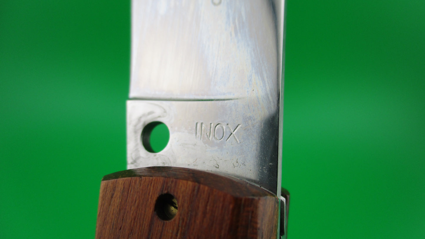 INOX Stiletto 22cm Italian Catalana Wood handle automatic knife