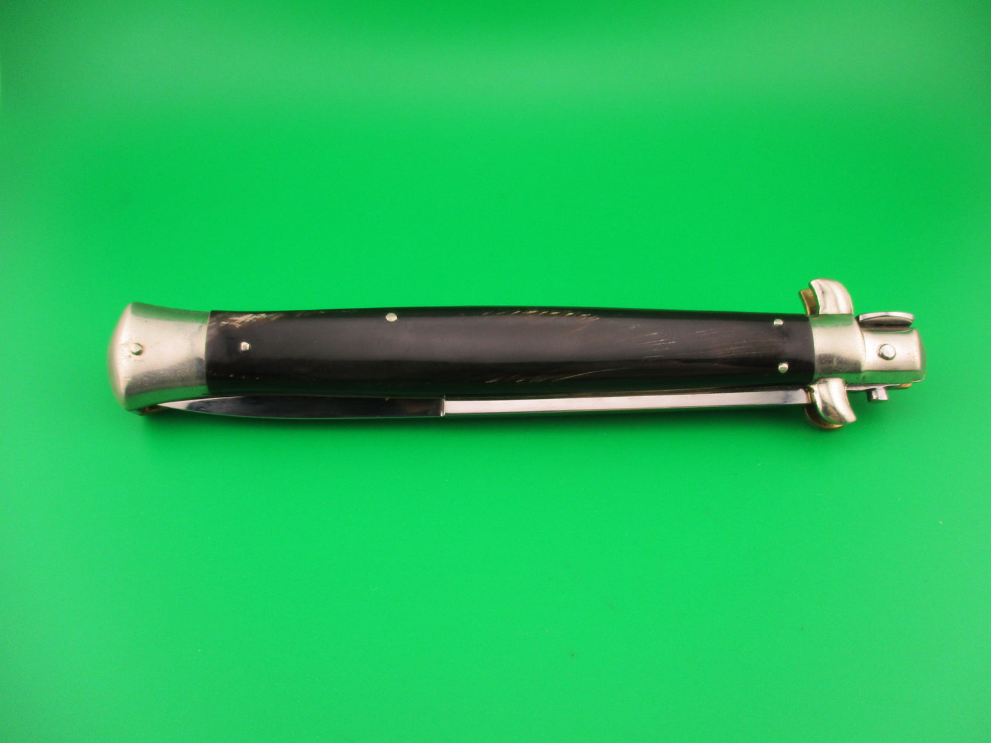AGA CAMPOLIN 33cm Picklock Stiletto Brown streaked horn NOS automatic knife