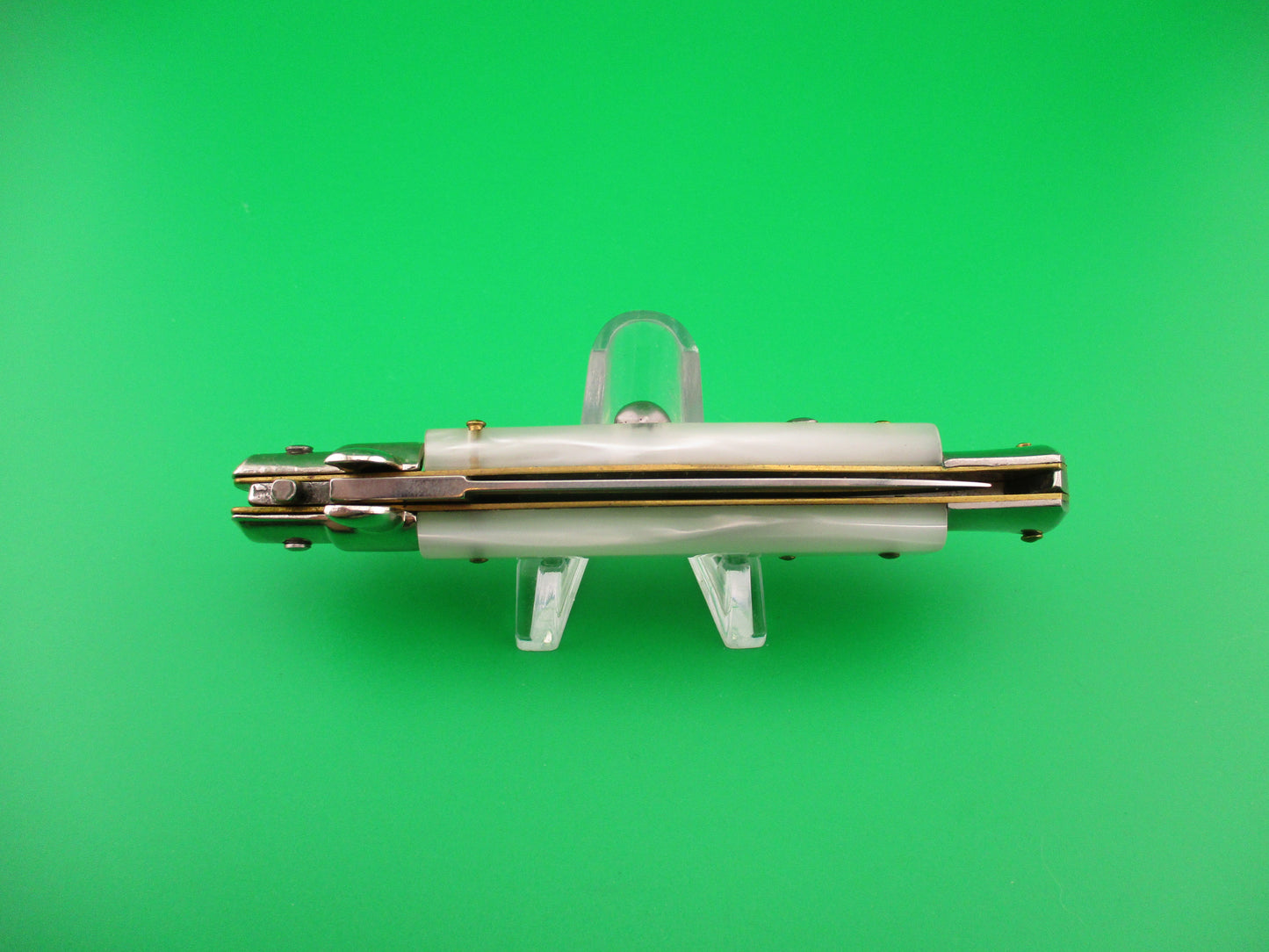 z AB STILETTO ITALY 20cm Italian Swivel bolster Pearlex vintage automatic knife