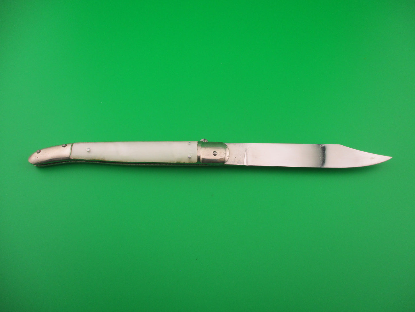 Toledo INOX 21cm Spanish Toothpick Vintage Lever automatic knife w Imitation Pearl scales