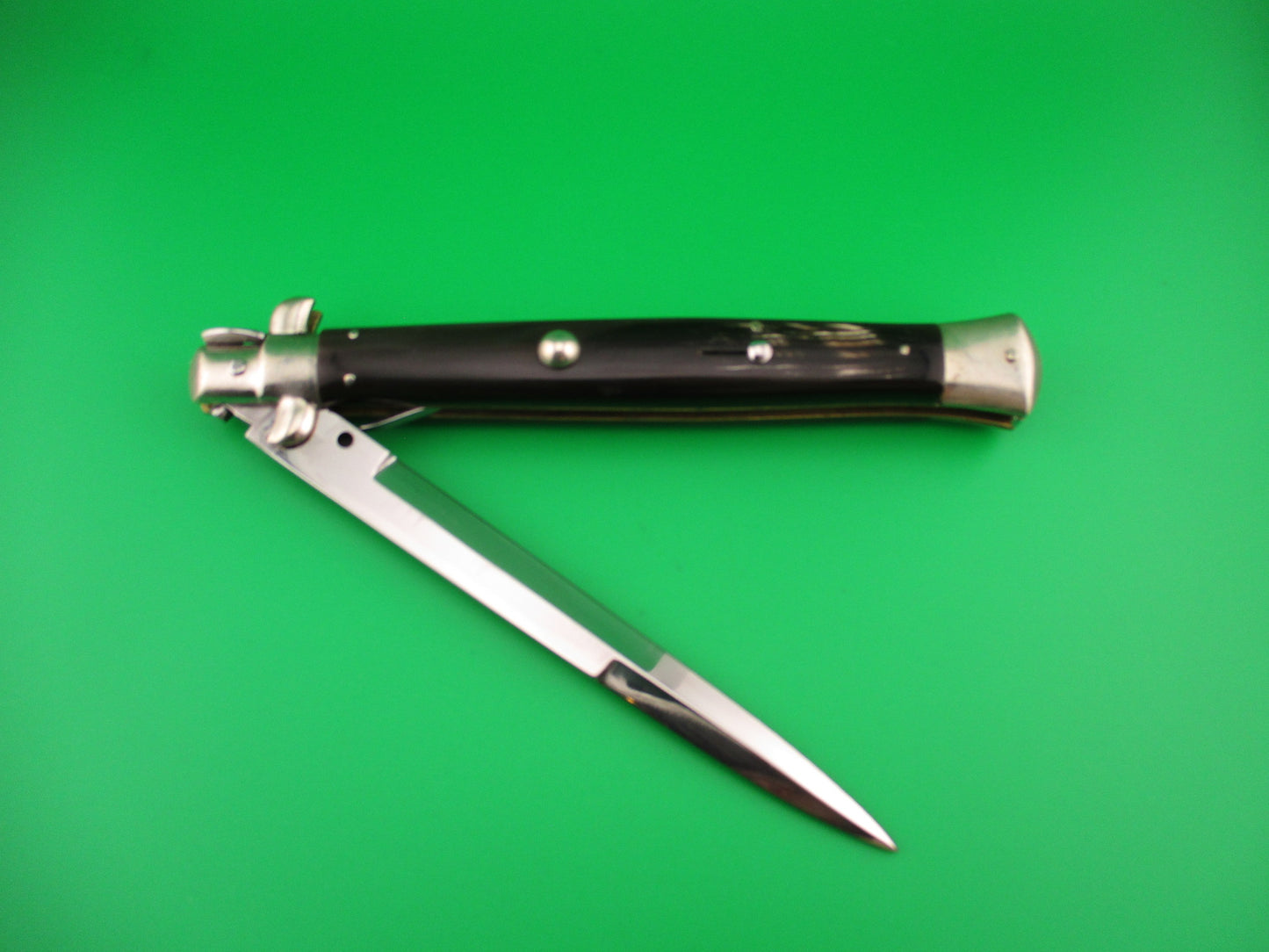 AGA CAMPOLIN 33cm Picklock Stiletto Brown streaked horn NOS automatic knife