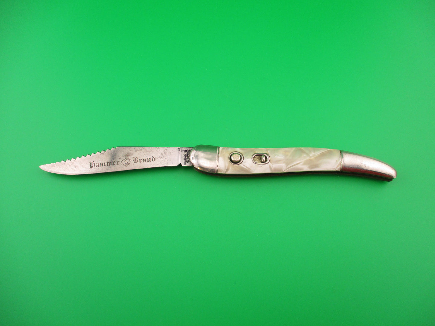 Hammer Brand Imperial Toothpick Fisherman's Switchblade knife w/ blade etch