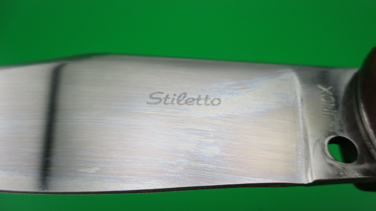 INOX Stiletto 22cm Italian Catalana Wood handle automatic knife