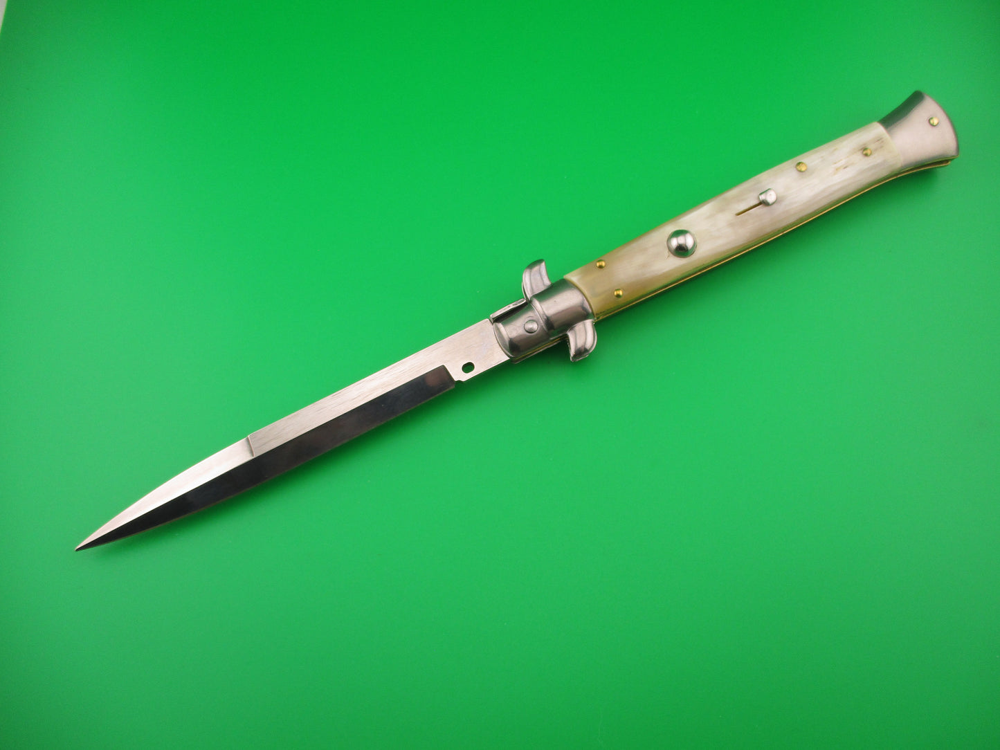 FRANK B ITALY 28cm Italian 11 inch Bayonet Honey Horn swivel bolster automatic knife