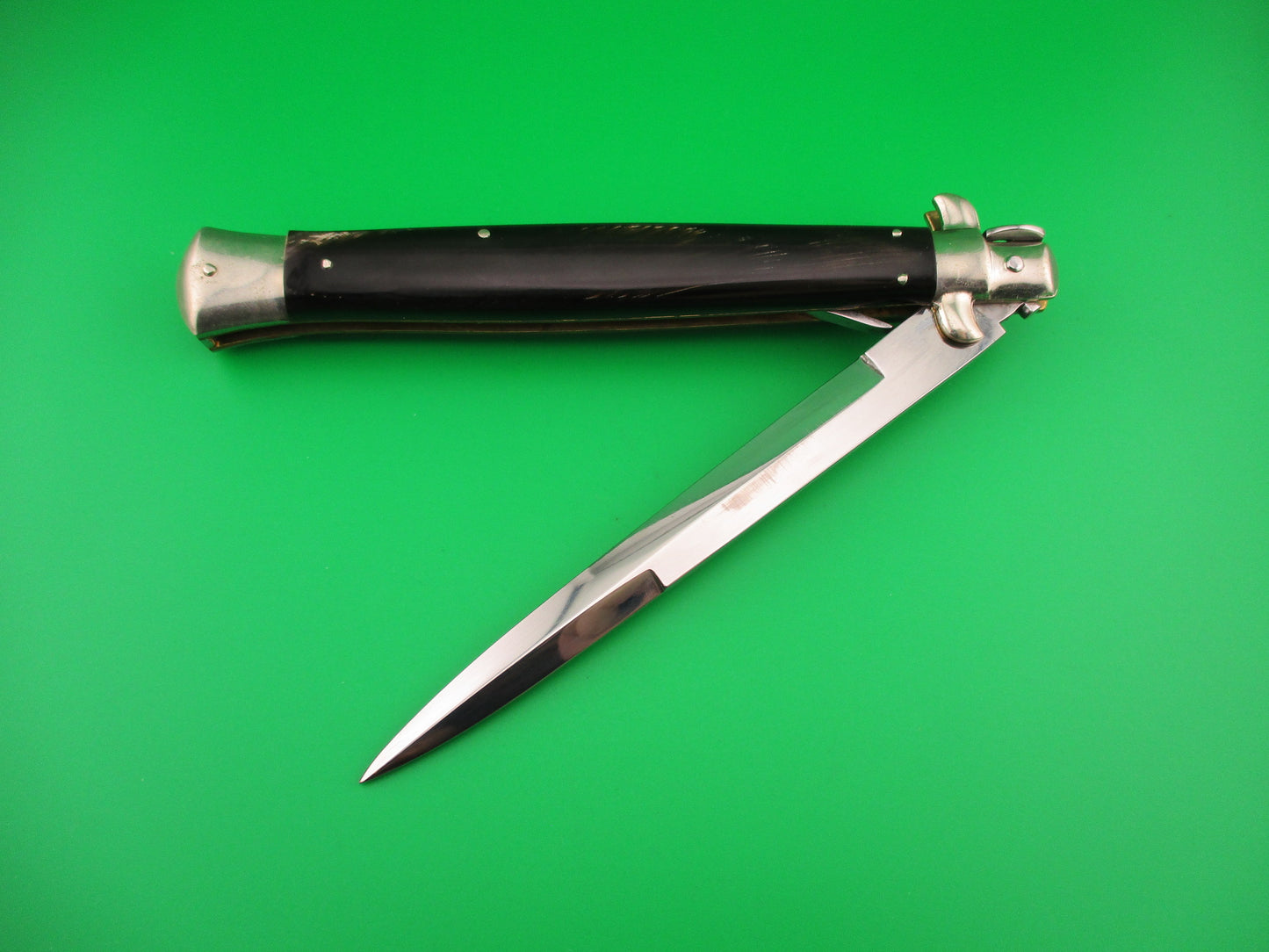 AGA CAMPOLIN 33cm Picklock Stiletto Brown streaked horn NOS automatic knife