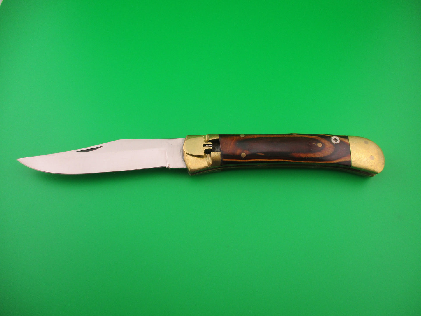 Frostwood & Brass 23cm New Lever automatic knife 9 inch w sheath