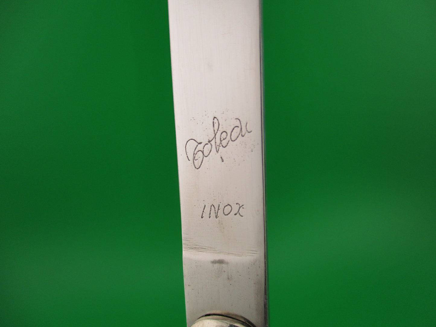 Toledo INOX 21cm Spanish Toothpick Vintage Lever automatic knife w Imitation Pearl scales