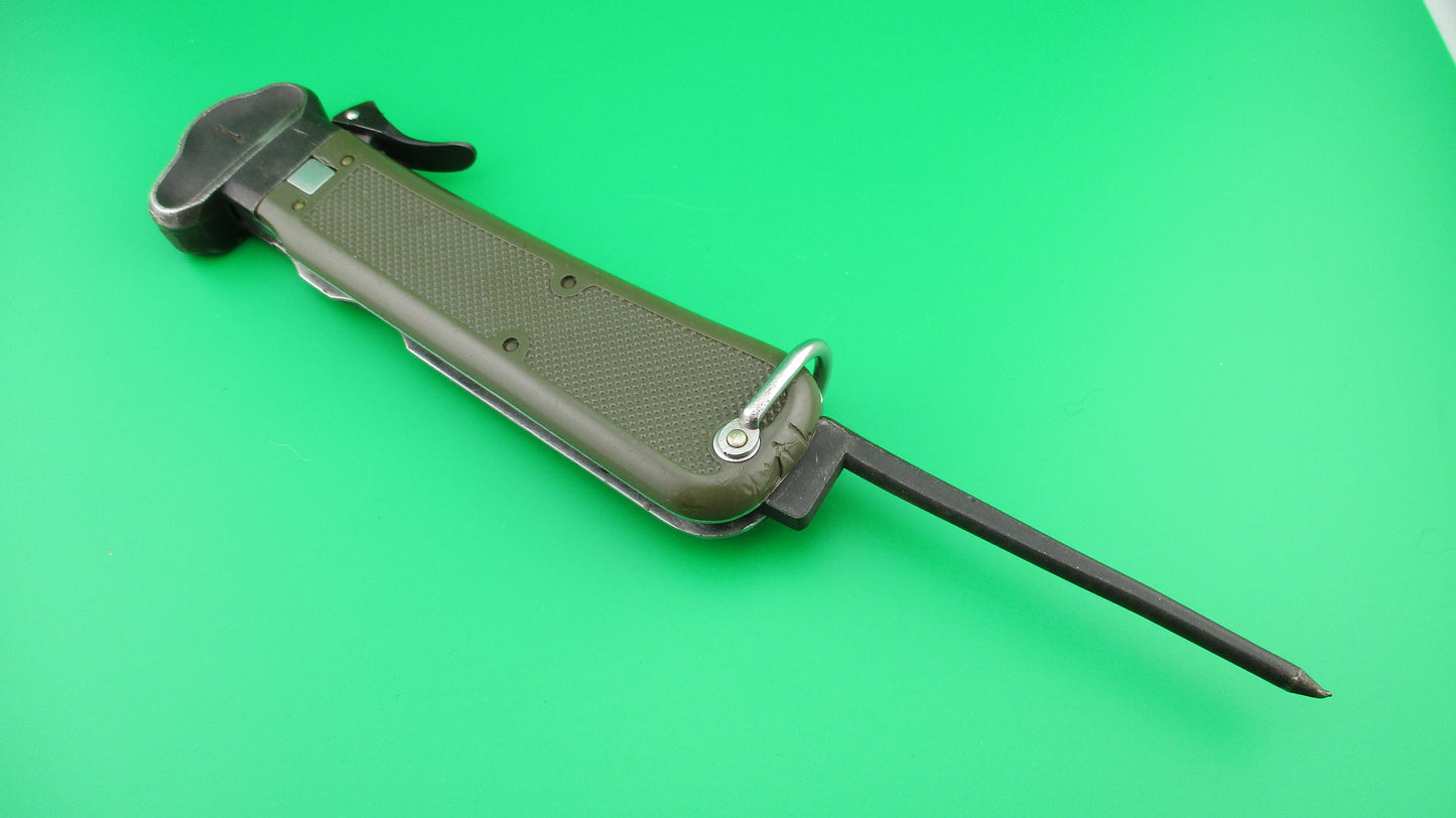 z BUND 26cm German Military Vintage Take Down Gravity knife Green