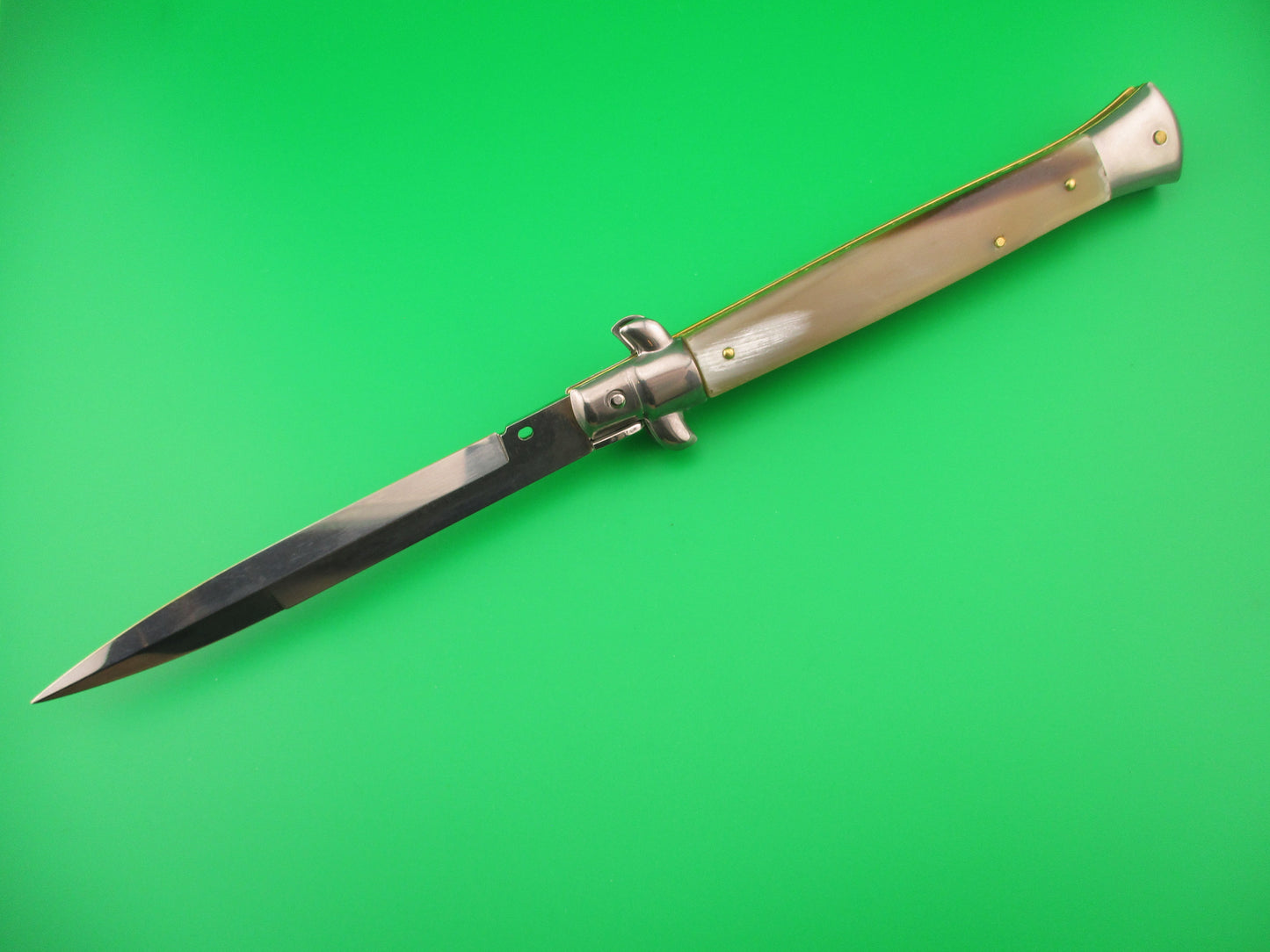 FRANK B ITALY 28cm Italian 11 inch Bayonet Honey Horn swivel bolster automatic knife