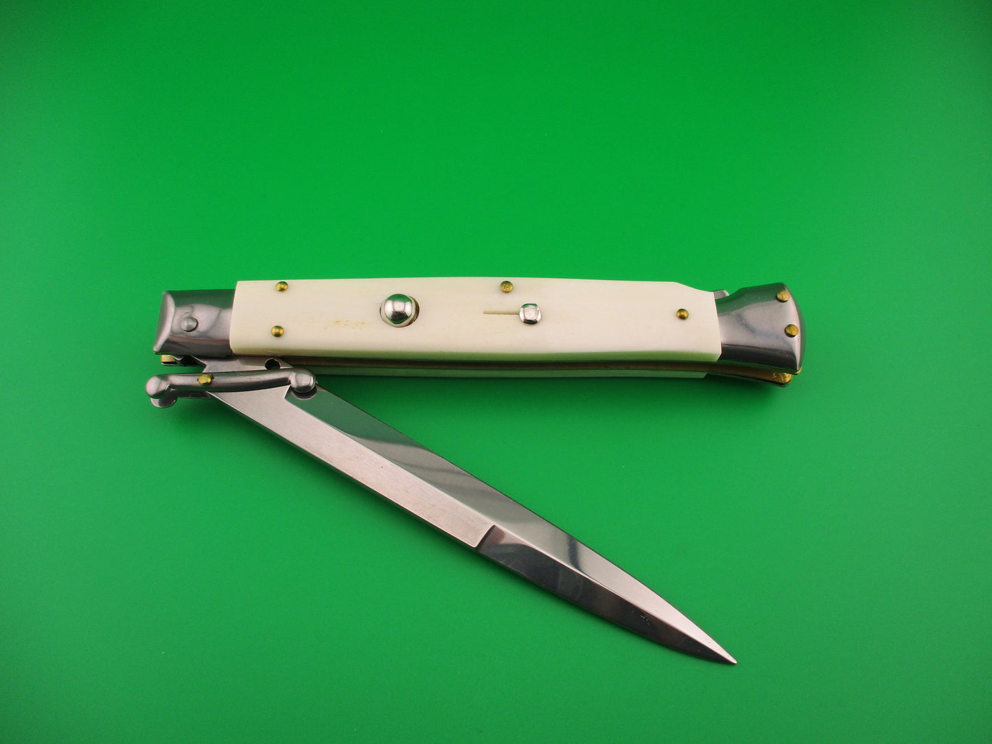 FRANK B ITALY 28cm Italian Swing Guard Ivory Camel bone automatic knife