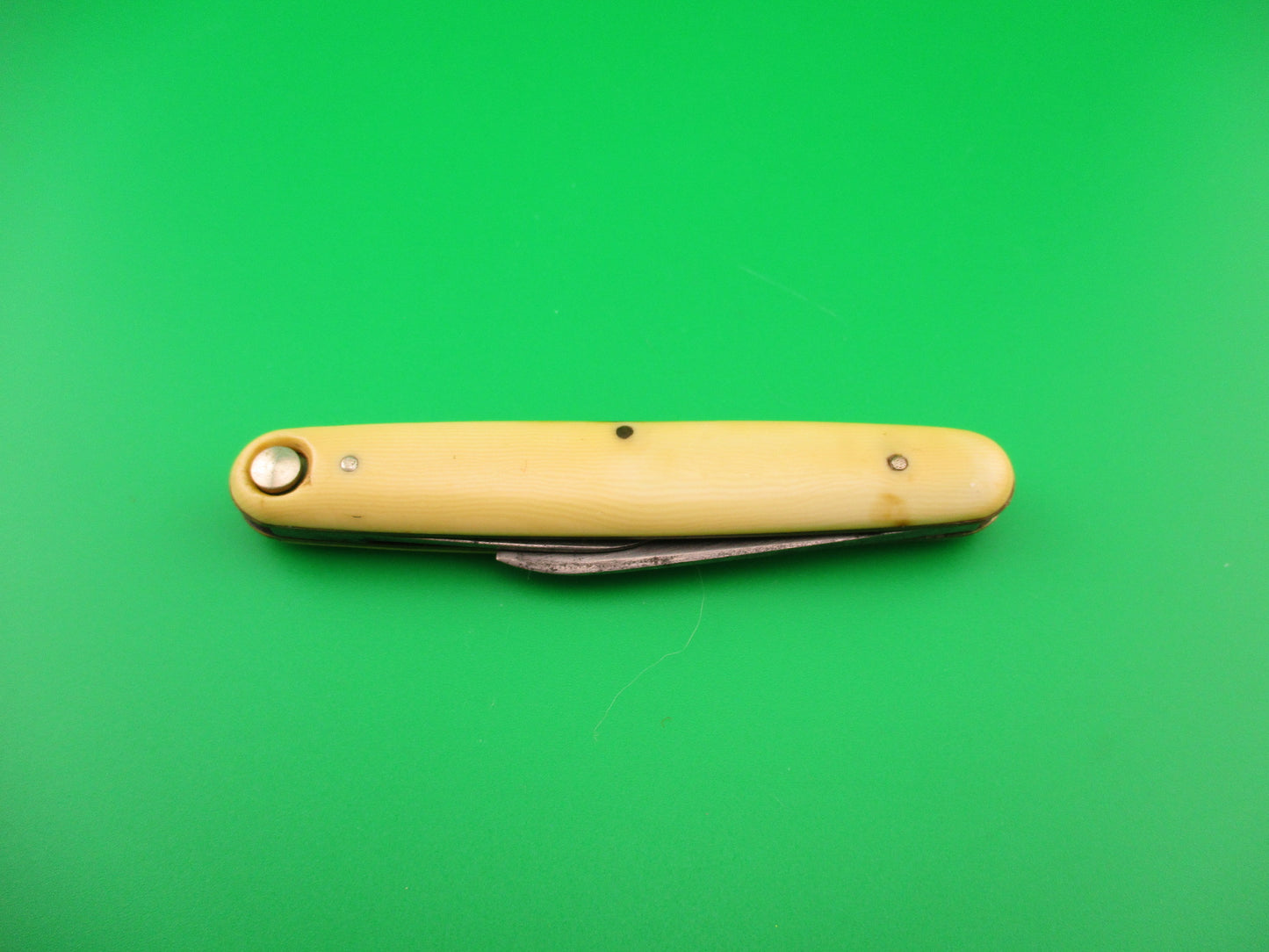 PRESS BUTTON KNIFE CO WALDEN, NY Medium double Ivory Cell switchblade knife