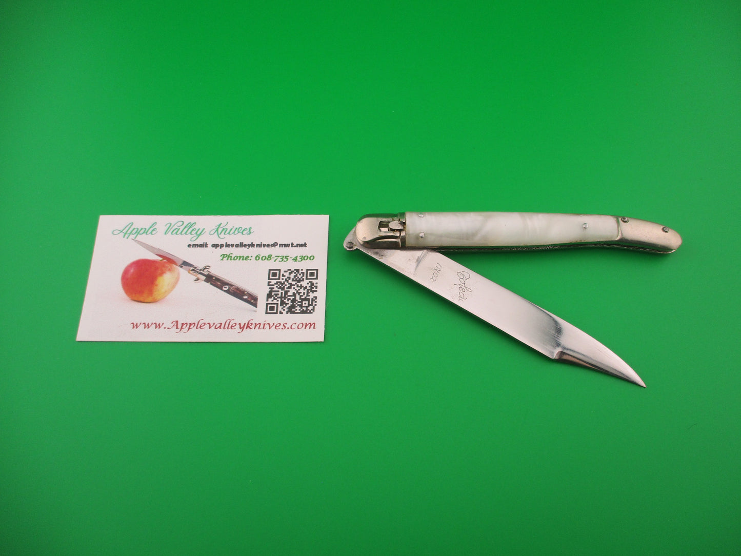 Toledo INOX 21cm Spanish Toothpick Vintage Lever automatic knife w Imitation Pearl scales
