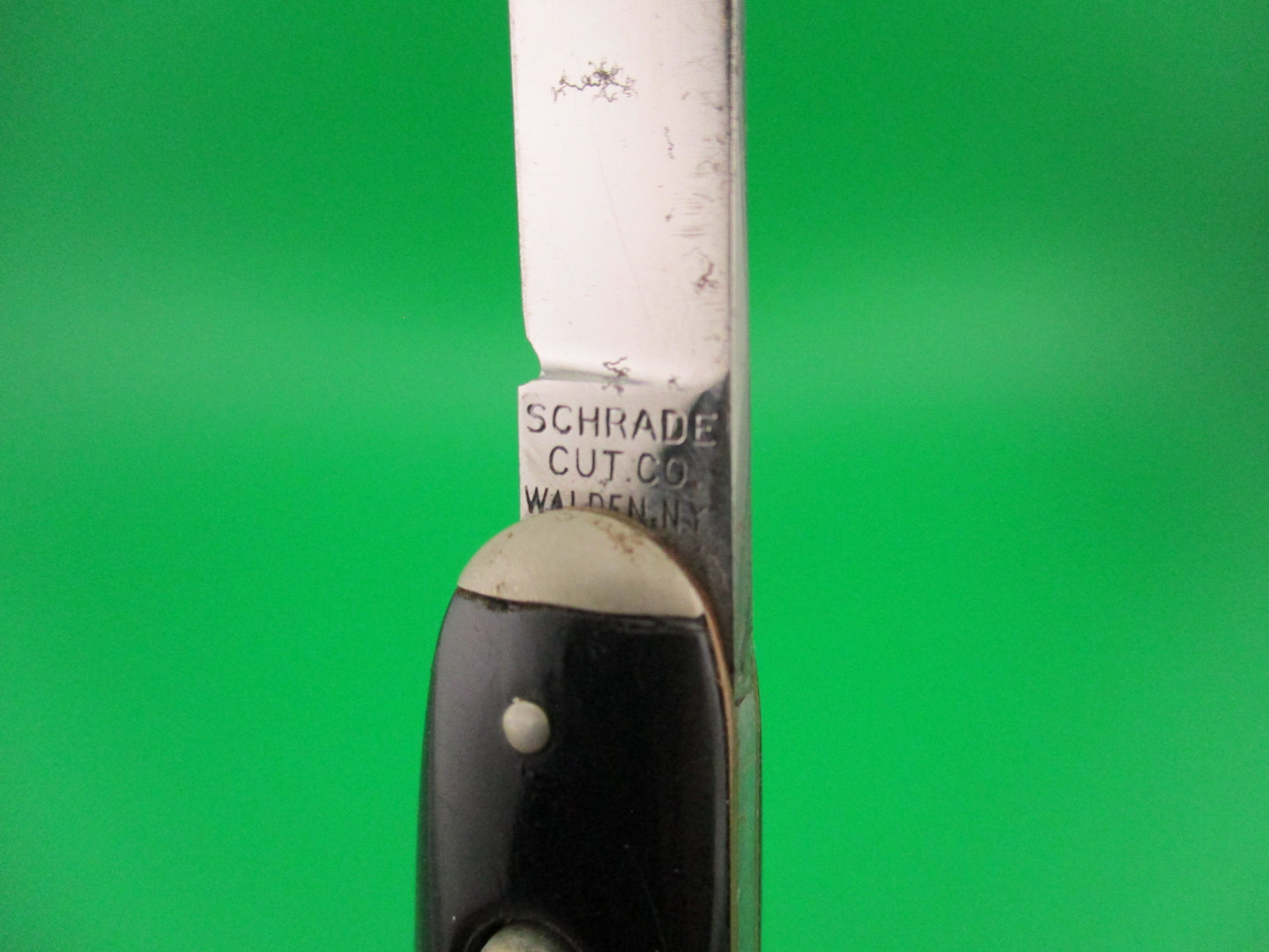 Schrade Cut Co Medium Double Black tip bolster Keever Starch automatic knife w purse