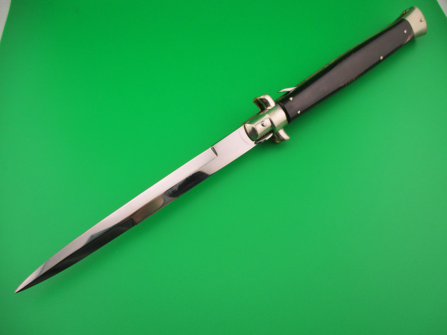 AGA CAMPOLIN 33cm Picklock Stiletto Brown streaked horn NOS automatic knife