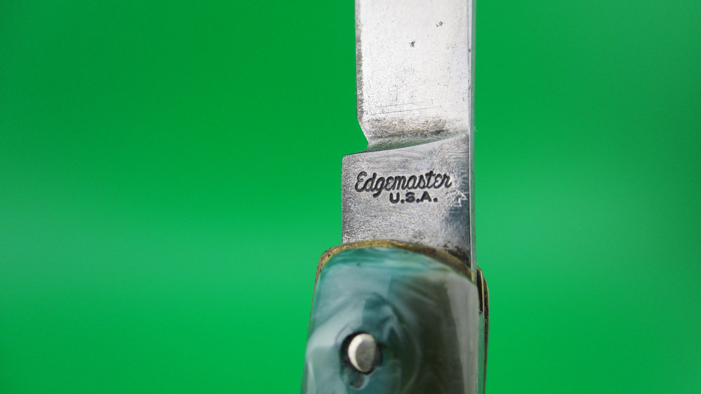 z Edgemaster Fishtail Green Swirl 1950s American switchblade knife