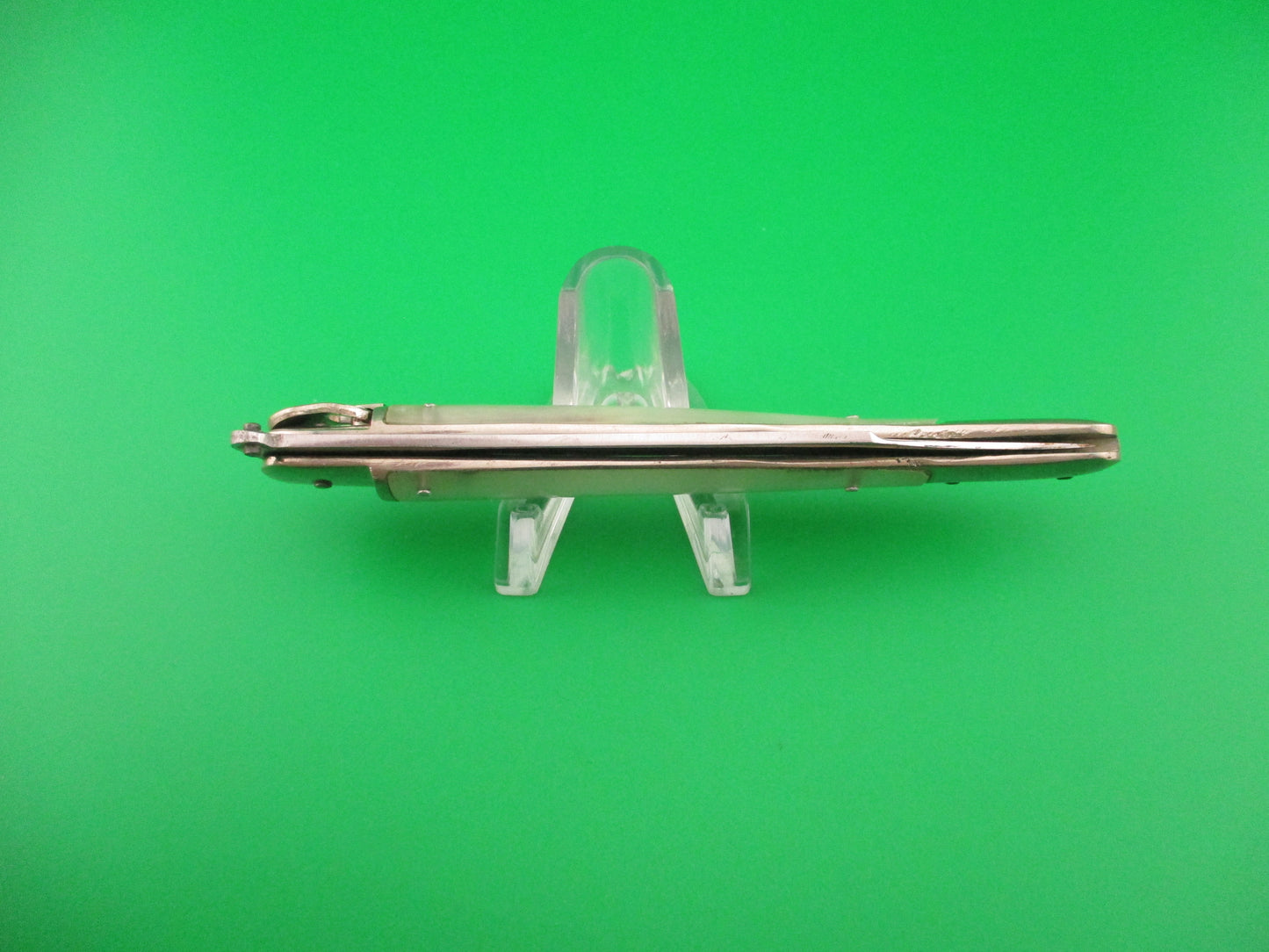 Toledo INOX 21cm Spanish Toothpick Vintage Lever automatic knife w Imitation Pearl scales