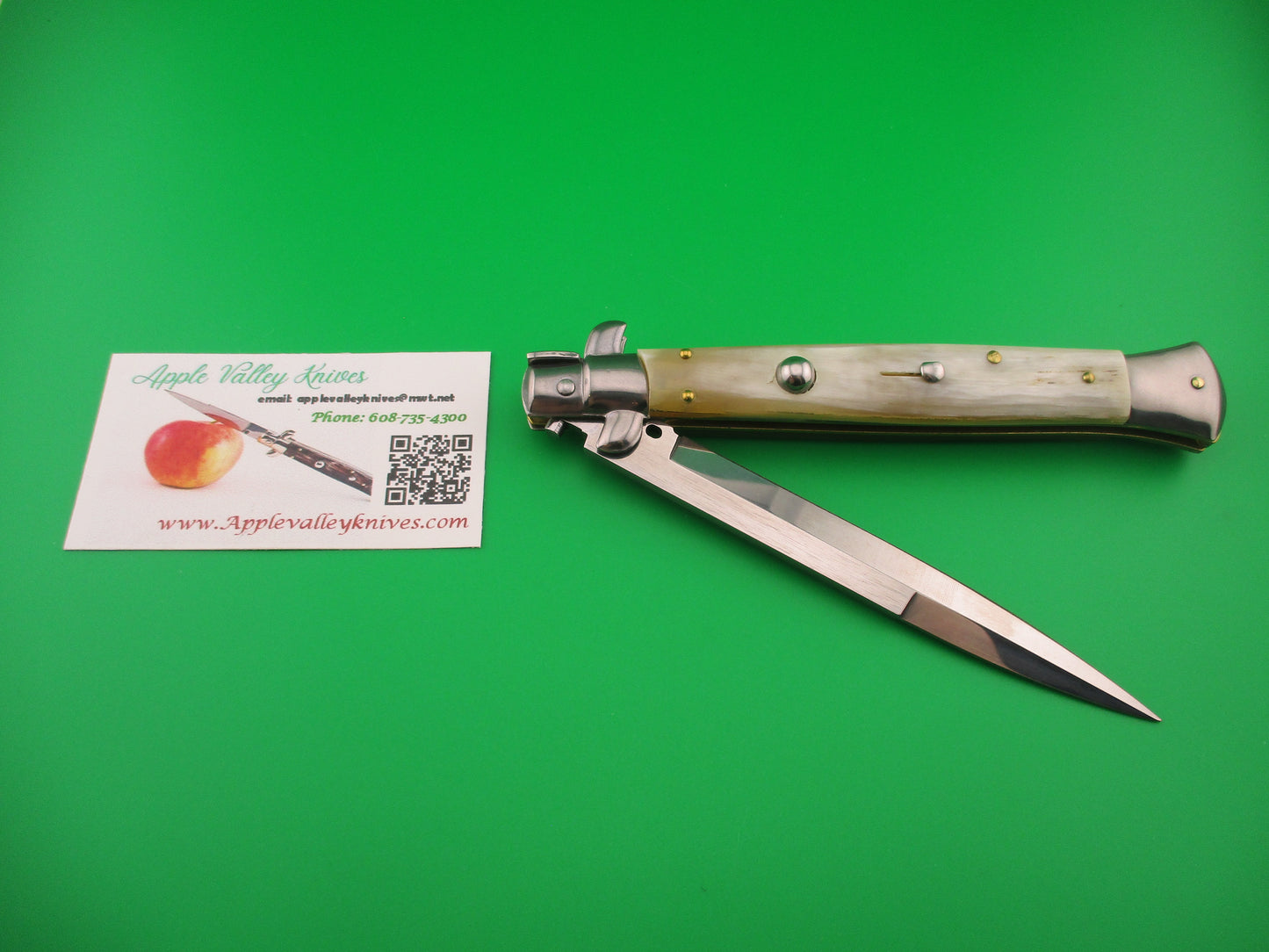 FRANK B ITALY 28cm Italian 11 inch Bayonet Honey Horn swivel bolster automatic knife