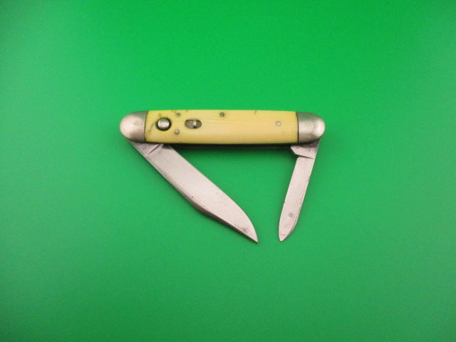 SHAPLEIGH H.D.W. CO D.E. 3 3/4" Large double Full bolster Ivory Cell automatic knife