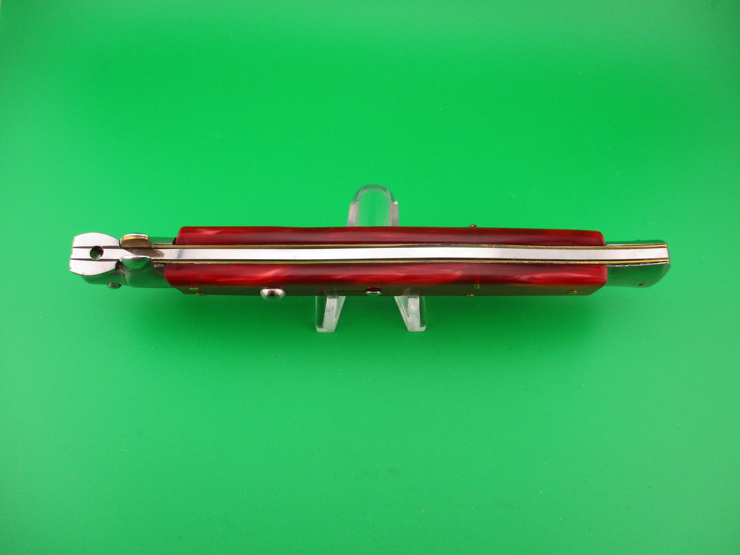 MADE IN ITALY 33cm Italian Swivel Bolster RED acrylic automatic knife