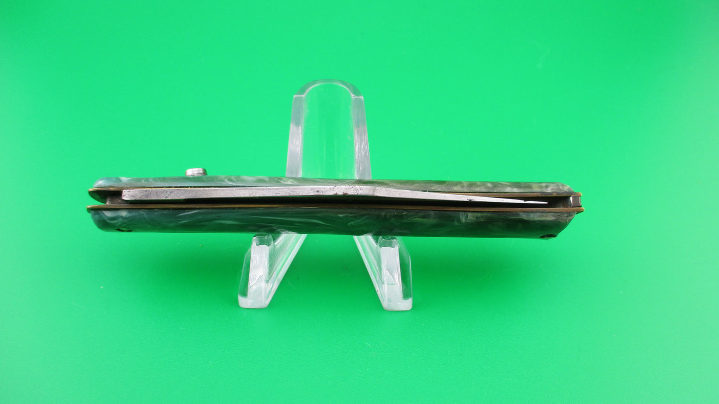 z Edgemaster Fishtail Green Swirl 1950s American switchblade knife