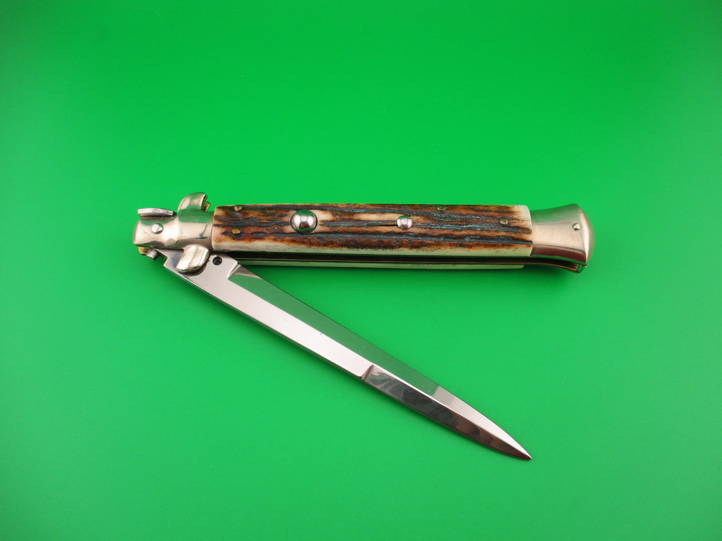 AGA CAMPOLIN MANIAGO ITALY 2017 28cm Italian Picklock stag automatic knife