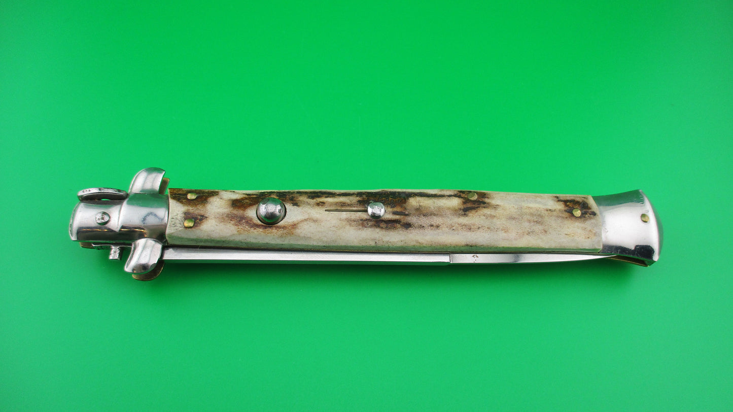 INOX 33cm Italian Stiletto vintage 1980s Stag bayonet automatic knife
