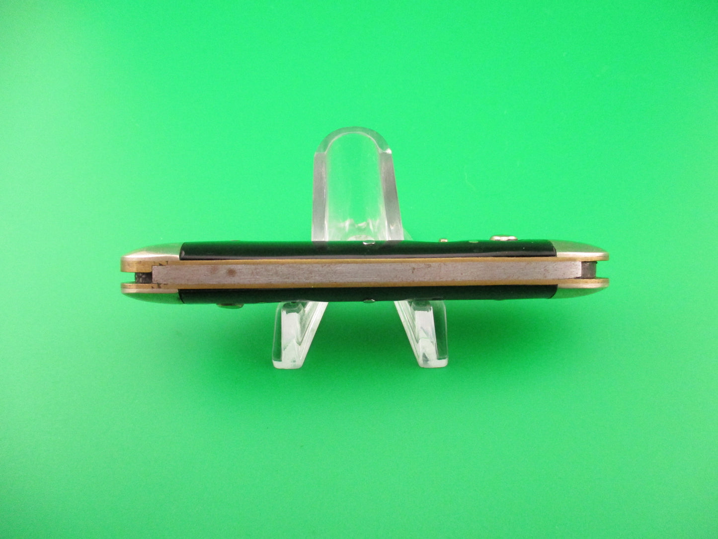 Early SCHRADE CUT CO Large 3 3/4" double switchblade Black w Full Bolsters