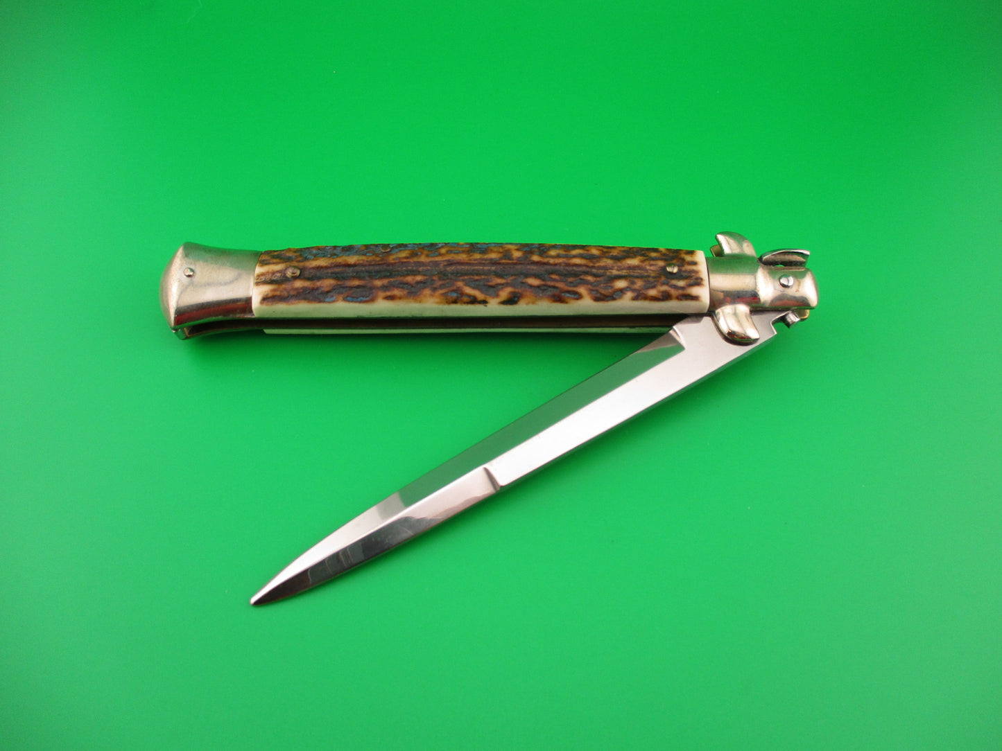 AGA CAMPOLIN MANIAGO ITALY 2017 28cm Italian Picklock stag automatic knife