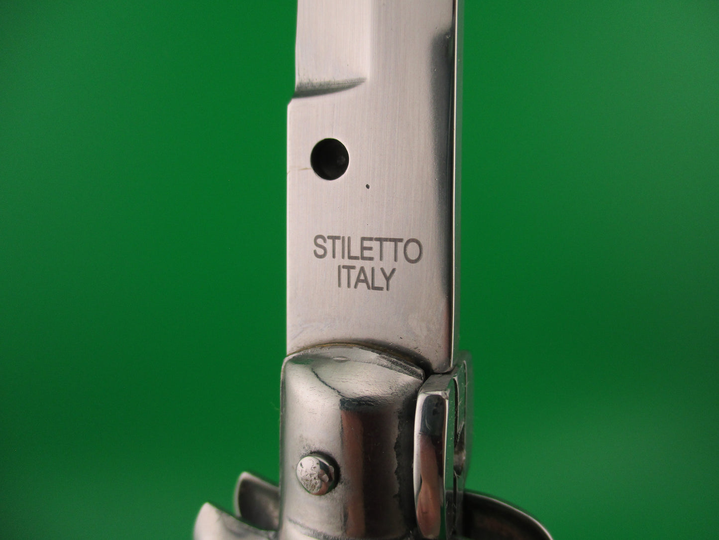 STILETTO ITALY 33cm Italian Swivel bolster Stag 1980s vintage automatic knife