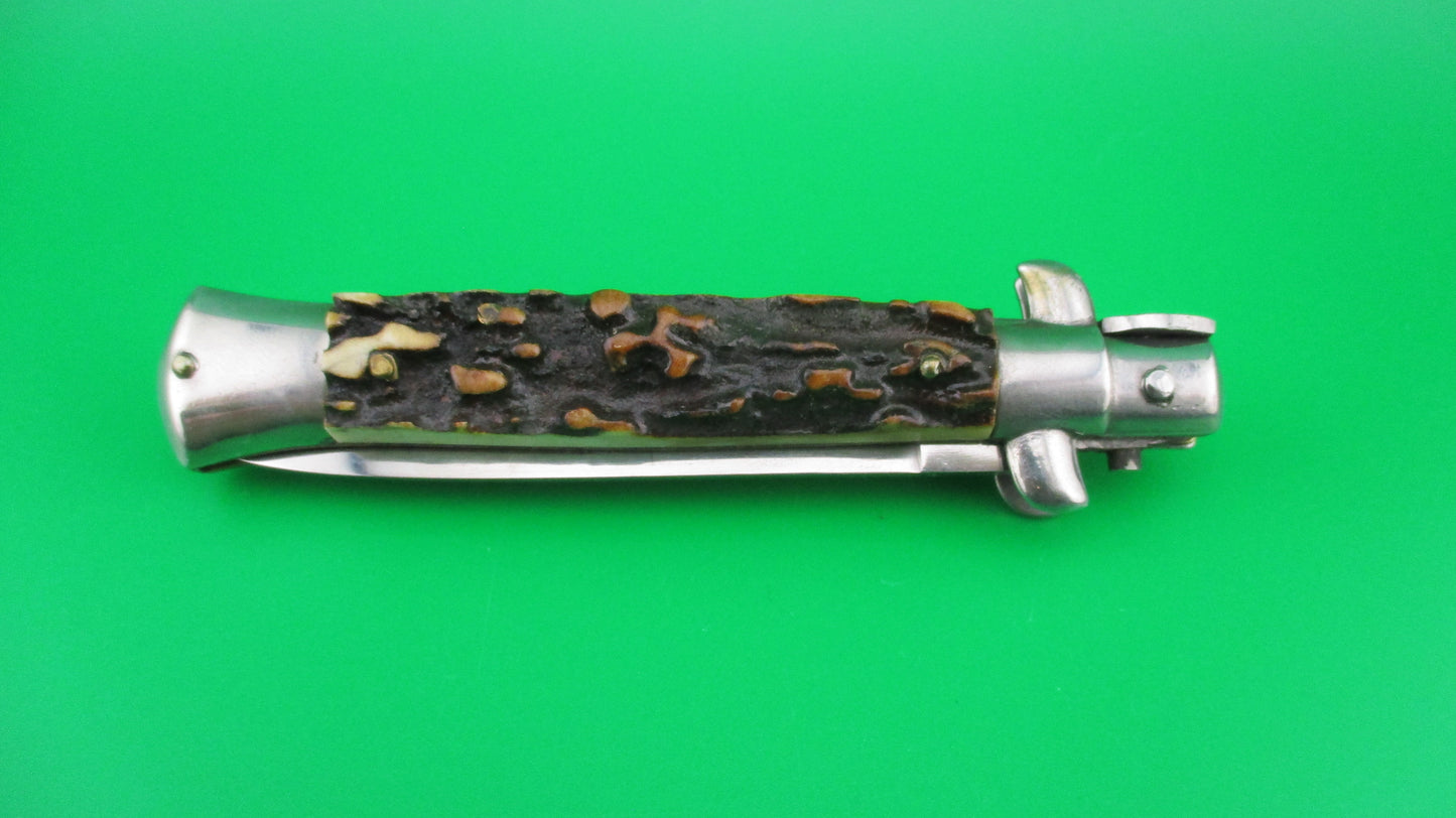 Rostfrei (slant) 20cm Italian Stiletto Stag Rosa Uliana Primo automatic knife