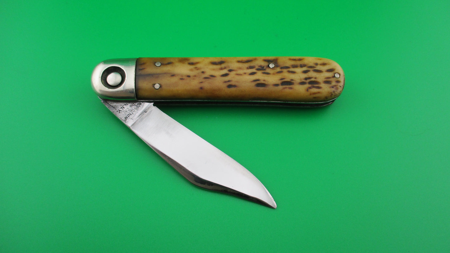 z Press Button Knife Co Business Clip blade picked bone switchblade knife