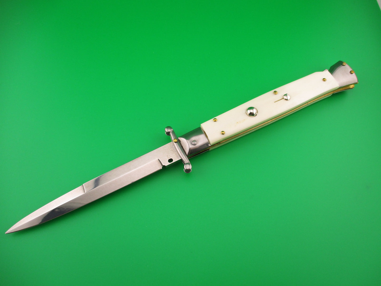 FRANK B ITALY 28cm Italian Swing Guard Ivory Camel bone automatic knife
