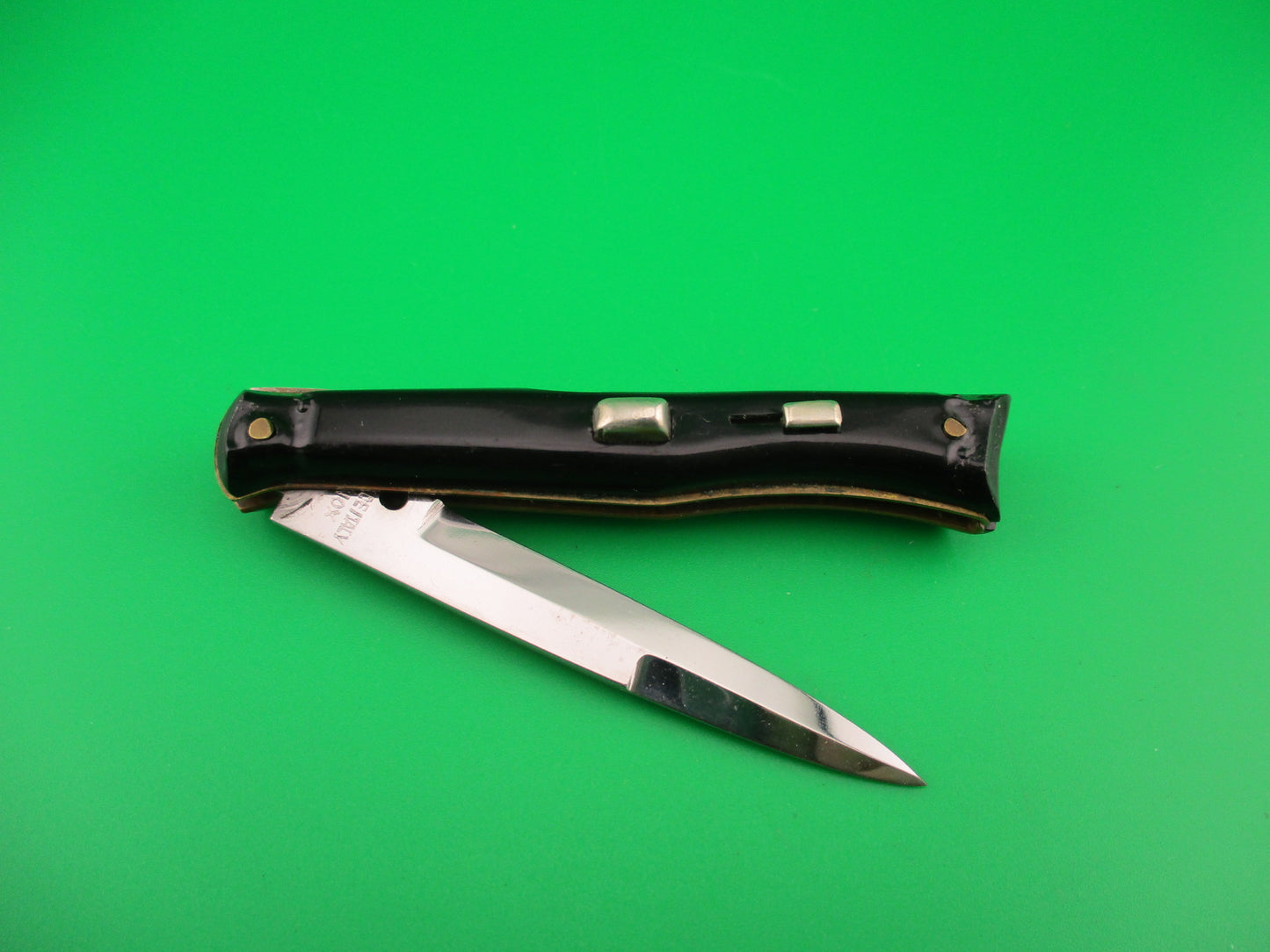 MADE ITALY INOX PATS PEND 15cm Italian Black rare Bayonet blade switchblade knife