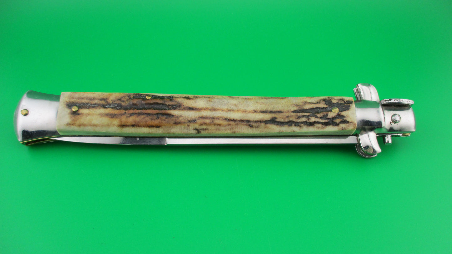 INOX 33cm Italian Stiletto vintage 1980s Stag bayonet automatic knife