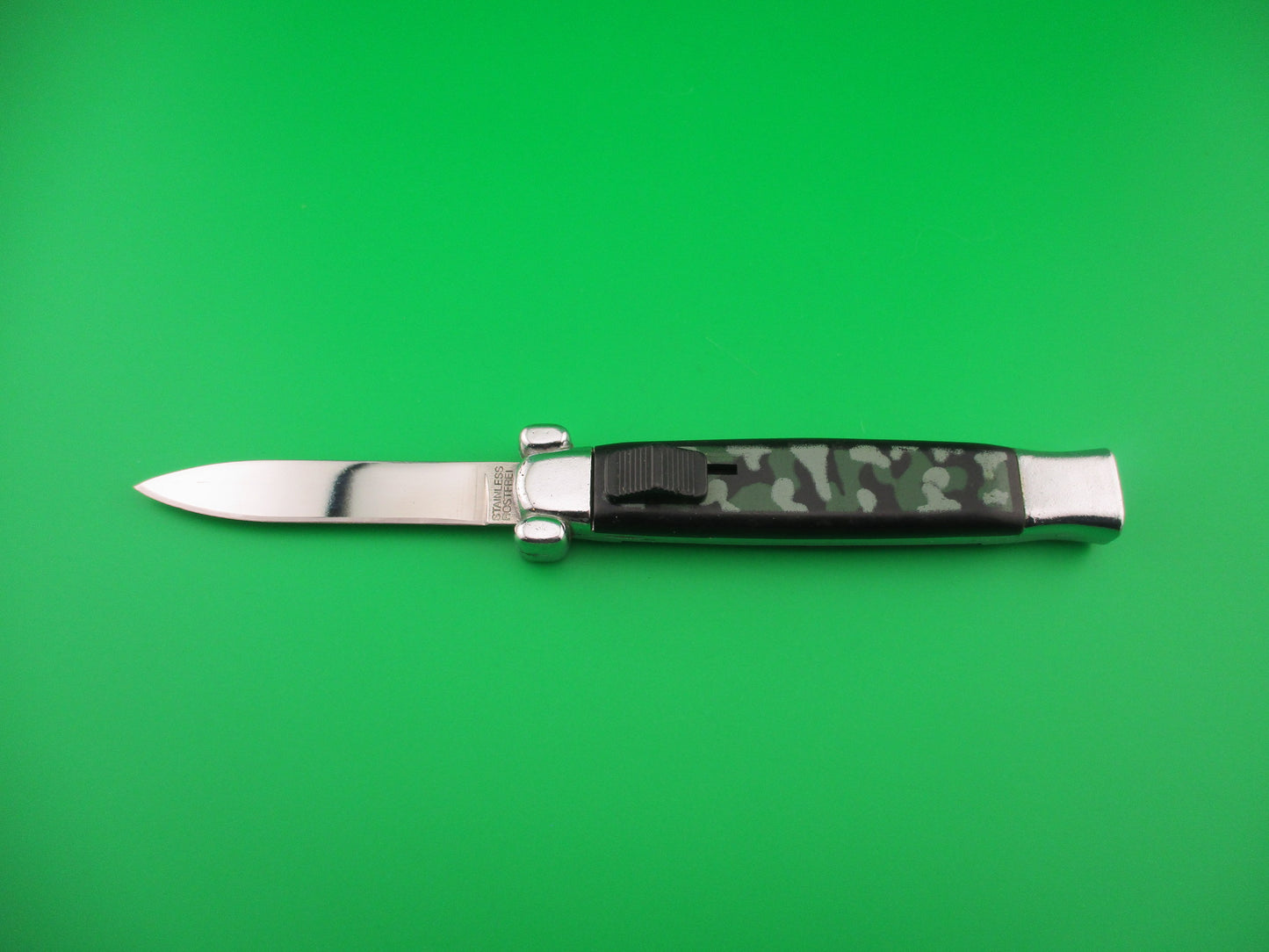 STAINLESS ROSTFREI 20cm OTF DA Camo automatic knife vintage 1990s