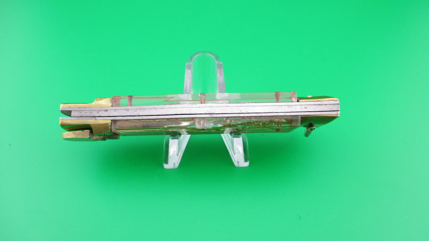 z STAINLESS STEEL Bullfighter 19cm Red Gold Vintage Mexican Souvenir lever switchblade