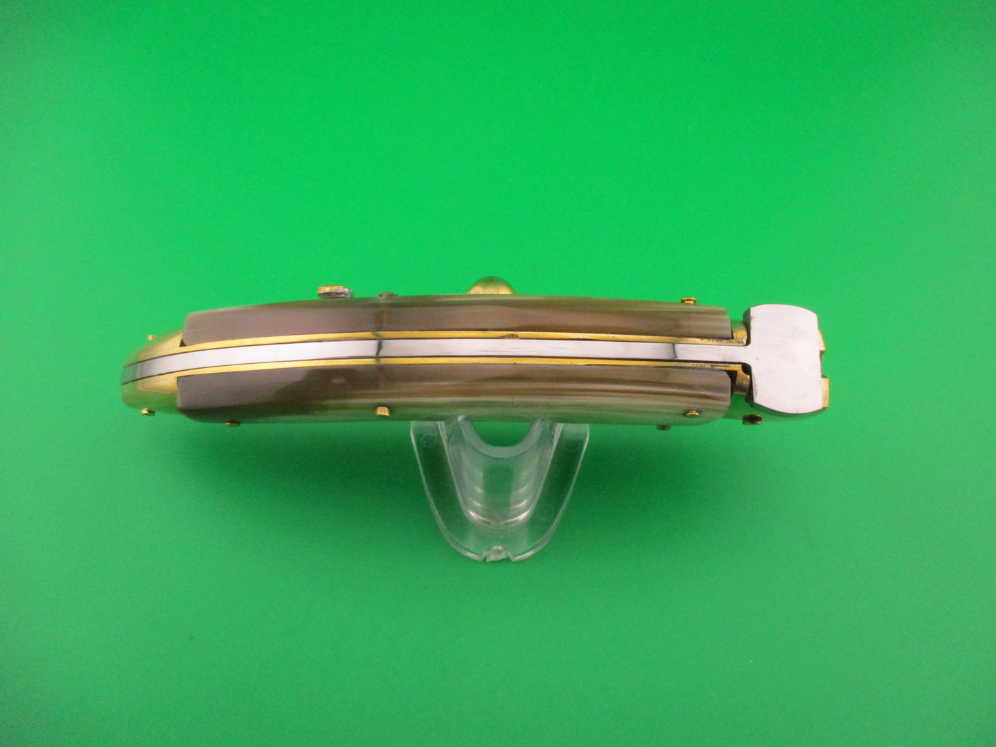 RENZO PASCOTTO 27cm Italian Catalana Picklock Brass & Horn automatic knife