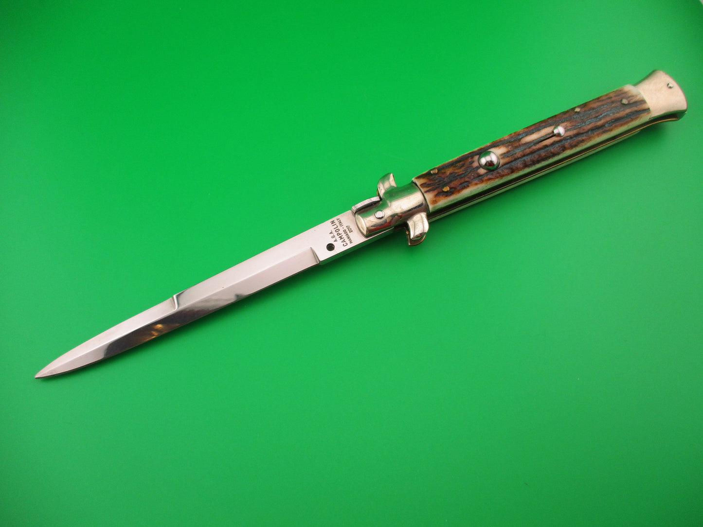 AGA CAMPOLIN MANIAGO ITALY 2017 28cm Italian Picklock stag automatic knife
