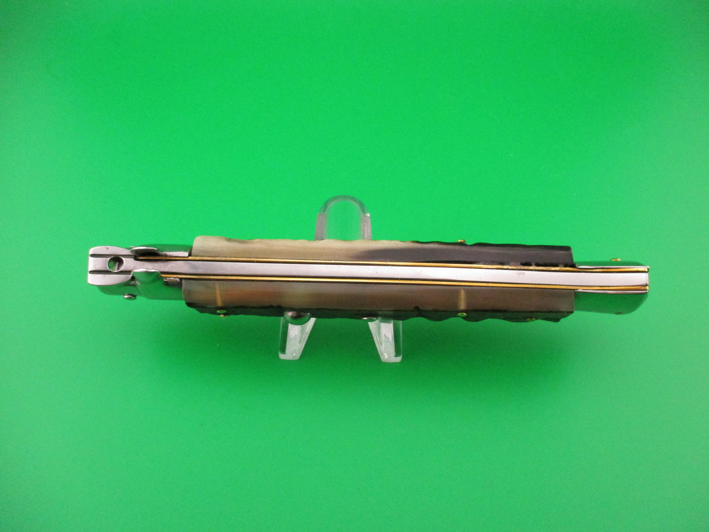 STILETTO ITALY 27cm Italian Swivel Bolster Rams horn automatic knife
