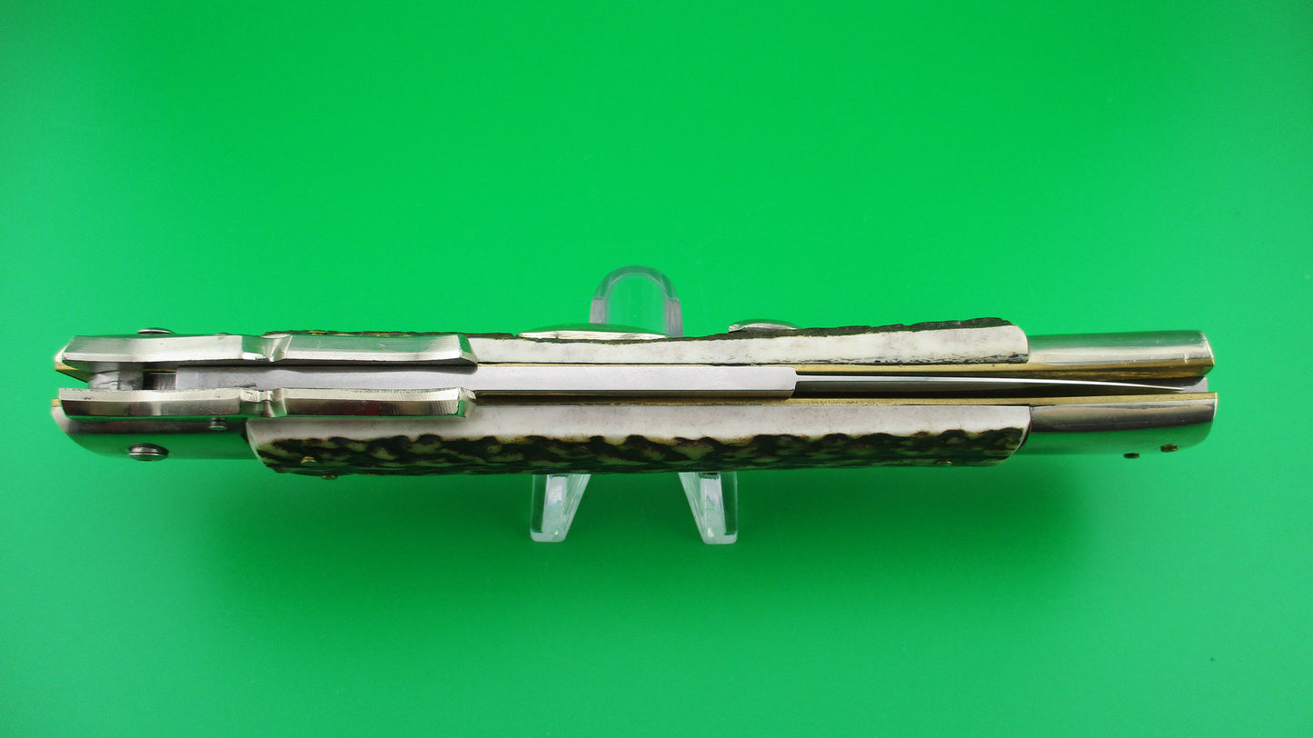 z AGA CAMPOLIN MANIAGO ITALY 2020 33cm Italian Batwing Stag Oval Button switchblade