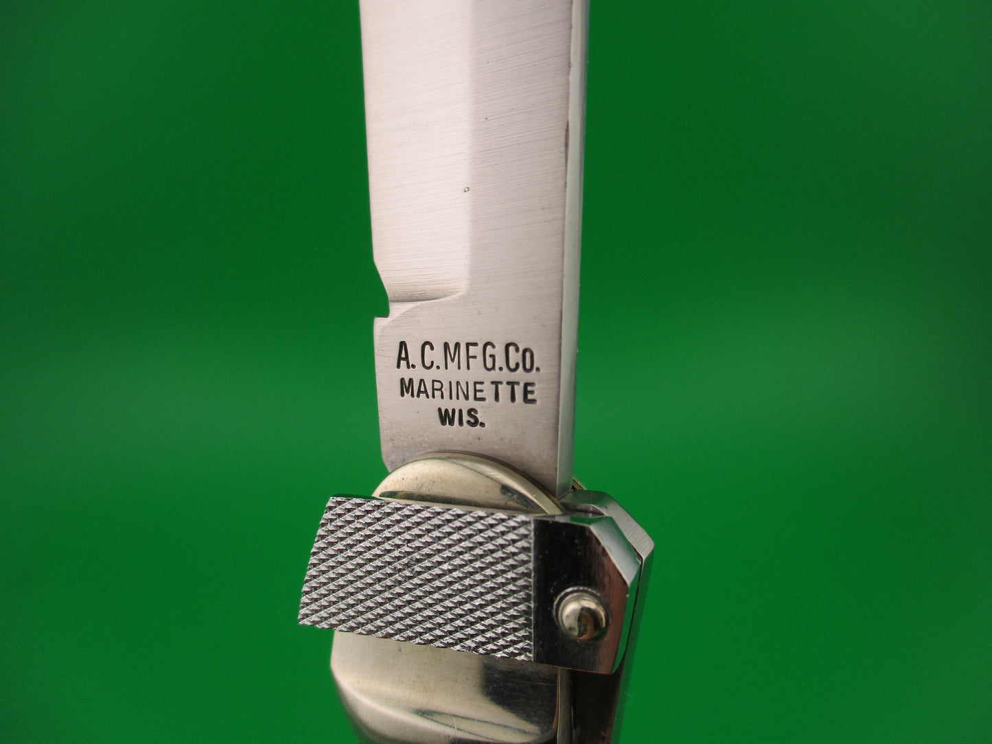 Aerial AC MFG Co Marinette, WIS Stag Lever K112 switchblade knife