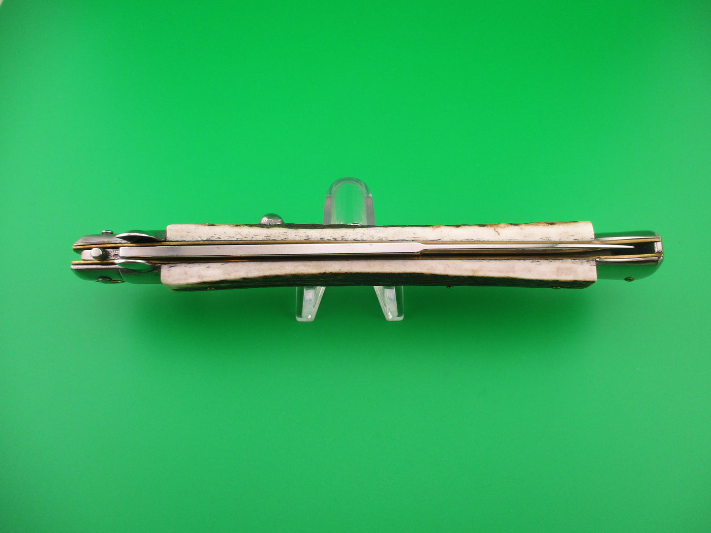 STILETTO ITALY 33cm Italian Swivel bolster Stag 1980s vintage automatic knife