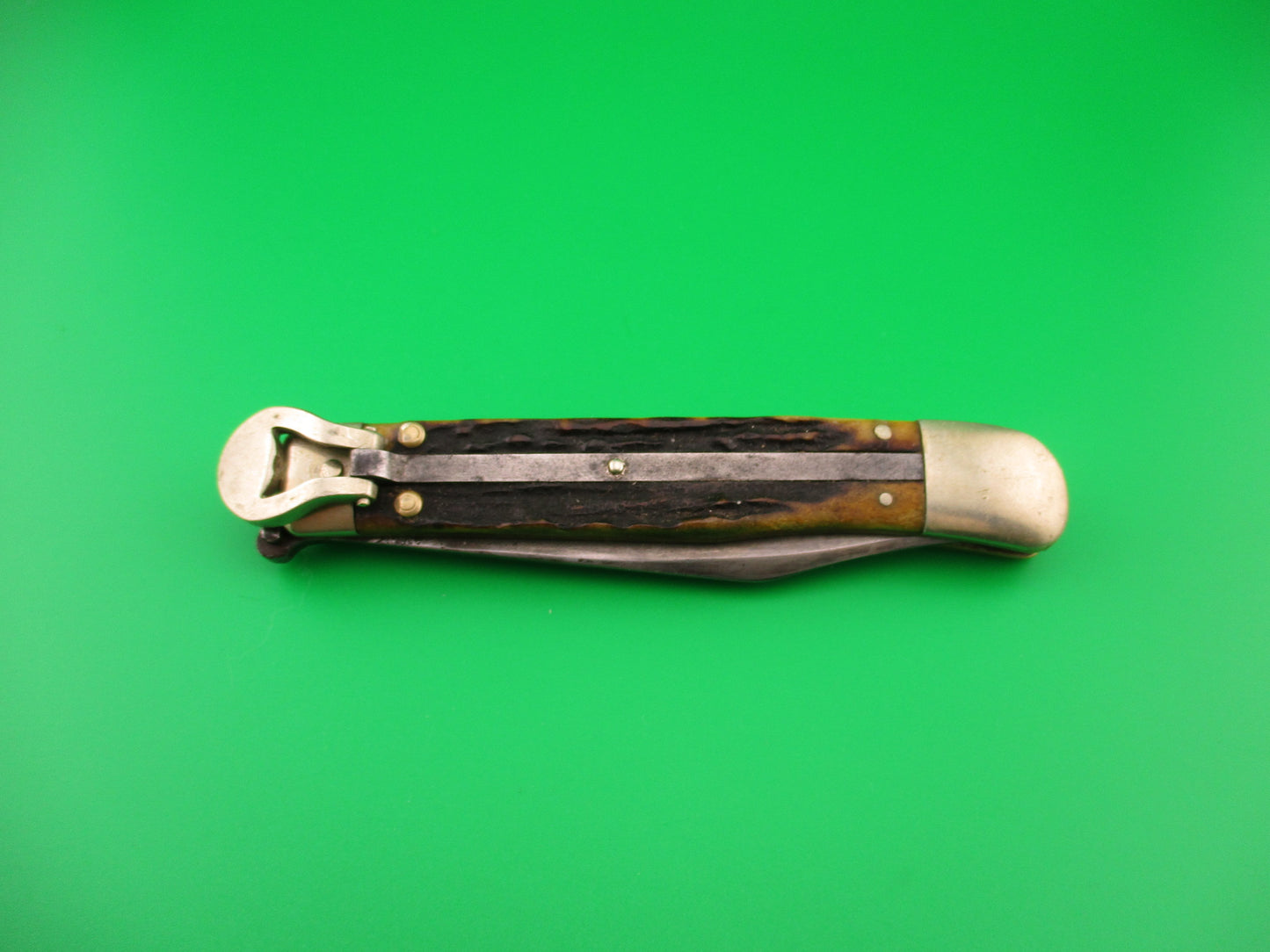 UNION CUT CO OLEAN NY USA Antique Teardrop Lever automatic knife