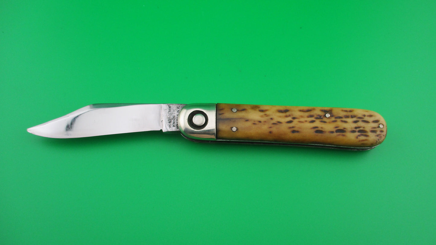 z Press Button Knife Co Business Clip blade picked bone switchblade knife